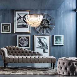 Banquette coffre Desire velours argenté><noscript><img width=