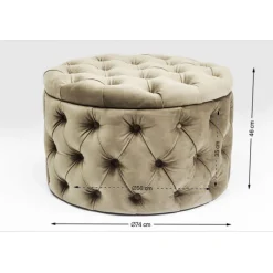 Banquette coffre Desire velours argenté><noscript><img width=