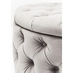 Banquette coffre Desire velours argenté><noscript><img width=