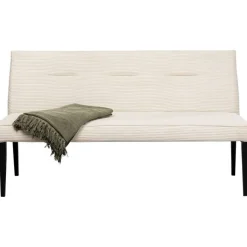 Banquette Ledro velours côtelé crème 165cm><noscript><img width=
