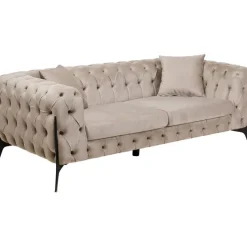 Canapé Bellissima 2-places velours taupe 200cm><noscript><img width=