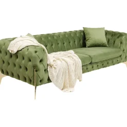 Canapé Bellissima 3-places velours vert 240cm><noscript><img width=