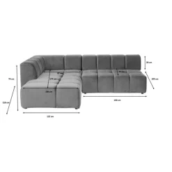 Canapé d angle Belami Velvet gris gauche><noscript><img width=