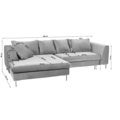 Canapé d angle Gianni droite gris-noir><noscript><img width=