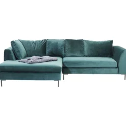 Canapé d angle Gianni velours vert gauche noir><noscript><img width=