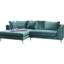 Canapé d angle Gianni velours vert gauche noir><noscript><img width=
