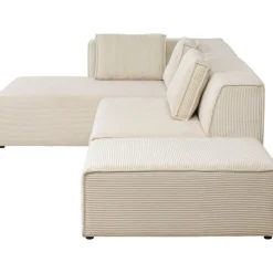 Canapé d angle Infinity Ottomane Cord crème gauche><noscript><img width=