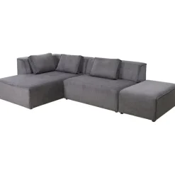 Canapé d angle Infinity Ottomane Cord gris gauche>KARE Design Online