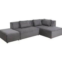 Canapé d angle Infinity Ottomane Cord gris droite>KARE Design Outlet