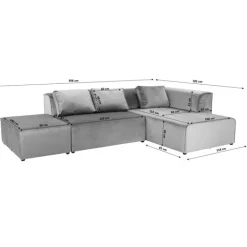 Canapé d angle Infinity velours ocean gauche><noscript><img width=
