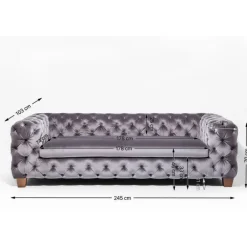 Canapé Desire 3-places velours gris><noscript><img width=