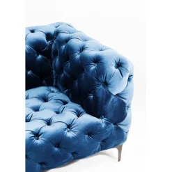 Canapé Look 2-places velours bleu><noscript><img width=