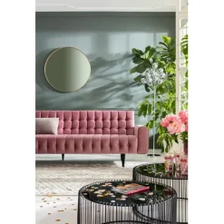 Canapé Milchbar 3-places velours mauve>KARE Design Outlet