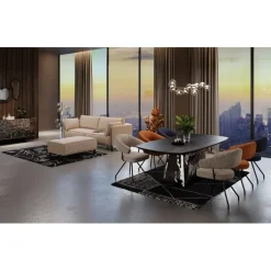 Canapé 3-places Victor tissu Beige 233cm>KARE Design Sale