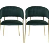 Chaise a. acc. Belle Velvet vert (2/set)>KARE Design New