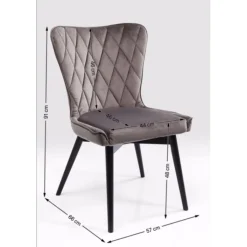 Chaise Black Marshall velours gris><noscript><img width=
