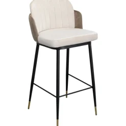 Chaise de bar Hojas beige><noscript><img width=