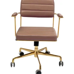 Chaise de bureau pivotante Dottore marron>KARE Design Clearance