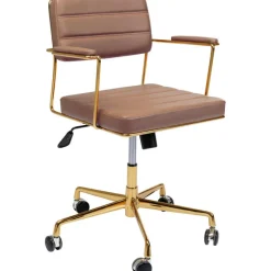 Chaise de bureau pivotante Dottore marron><noscript><img width=