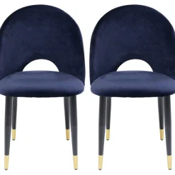 Chaise Iris velours bleu (2/set)>KARE Design Online