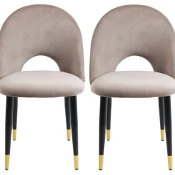 Chaise Iris velours taupe (2/set)>KARE Design Clearance