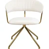 Chaise pivotante Belle velours crème>KARE Design Outlet