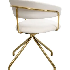 Chaise pivotante Belle velours crème><noscript><img width=