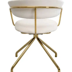Chaise pivotante Belle velours crème><noscript><img width=