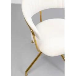 Chaise pivotante Belle velours crème><noscript><img width=