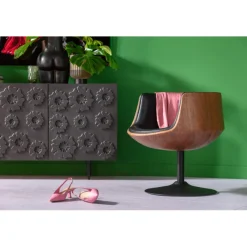 Chaise pivotante Club noyer><noscript><img width=