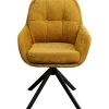 Chaise pivotante Molly jaune>KARE Design Discount