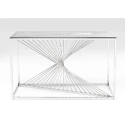 Console Laser argenté - verre clair 120x40>KARE Design Best