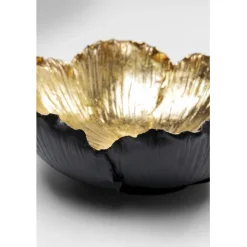 Coupe décorative Flower Bloom noir-doré Ø25cm><noscript><img width=