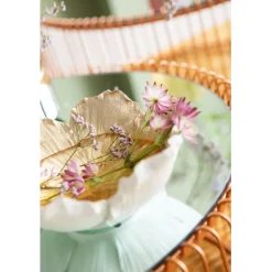 Coupe décorative Flower Bloom crème-doré Ø20cm><noscript><img width=