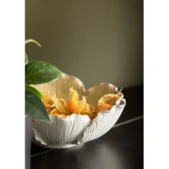 Coupe décorative Flower Bloom crème-doré Ø20cm><noscript><img width=