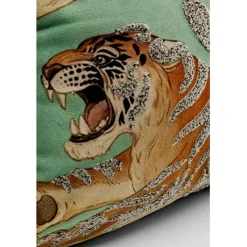 Coussin Tiger Love vert menthe 45x45cm><noscript><img width=