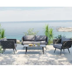 Ensemble de sièges Rimini anthracite (4-pcs.)>KARE Design