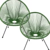 Fauteuil Acapulco vert (set de 2)>KARE Design
