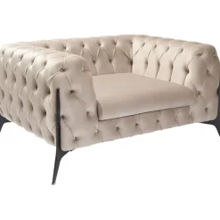 Fauteuil Bellissima velours taupe 120cm><noscript><img width=