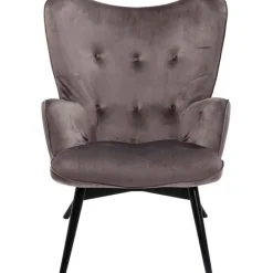 Fauteuil Black Vicky velours gris>KARE Design Sale