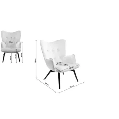 Fauteuil Black Vicky velours pétrole><noscript><img width=