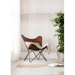 Fauteuil Butterfly marron eco.><noscript><img width=