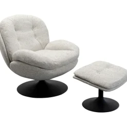 Fauteuil pivotant + repose-pieds Stanford>KARE Design Outlet
