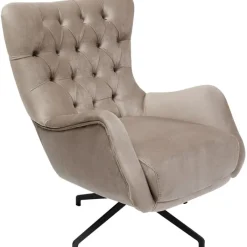 Fauteuil pivotant Bellissima velours taupe>KARE Design New