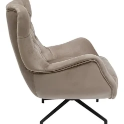 Fauteuil pivotant Bellissima velours taupe><noscript><img width=