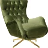 Fauteuil pivotant Bellissima velours vert>KARE Design Hot