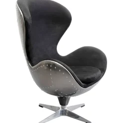 Fauteuil pivotant Lounge noir Grafite>KARE Design New