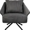 Fauteuil pivotant Milo gris>KARE Design Best