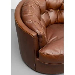Fauteuil pivotant Music Hall cuir marron><noscript><img width=
