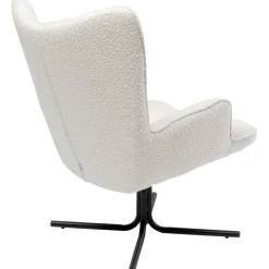 Fauteuil pivotant Oscar Bouclé crème><noscript><img width=